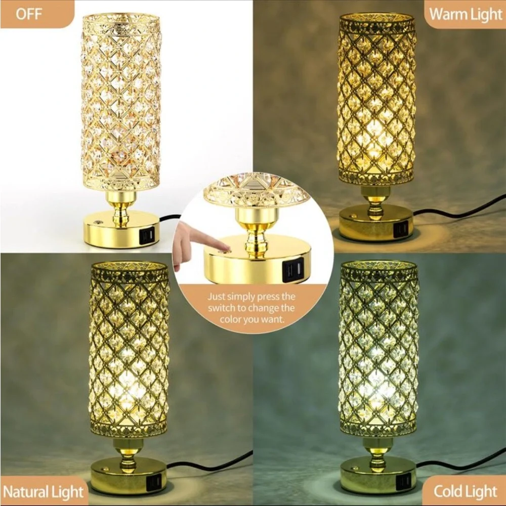 Golden Crystal Table Lamp NEW 🏷️